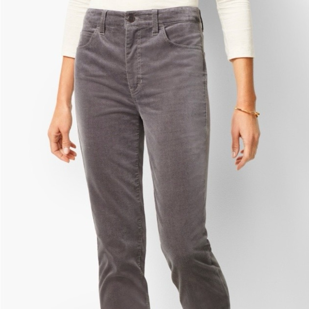 Talbots Women's Charcoal Straight Leg Velveteen Jeans